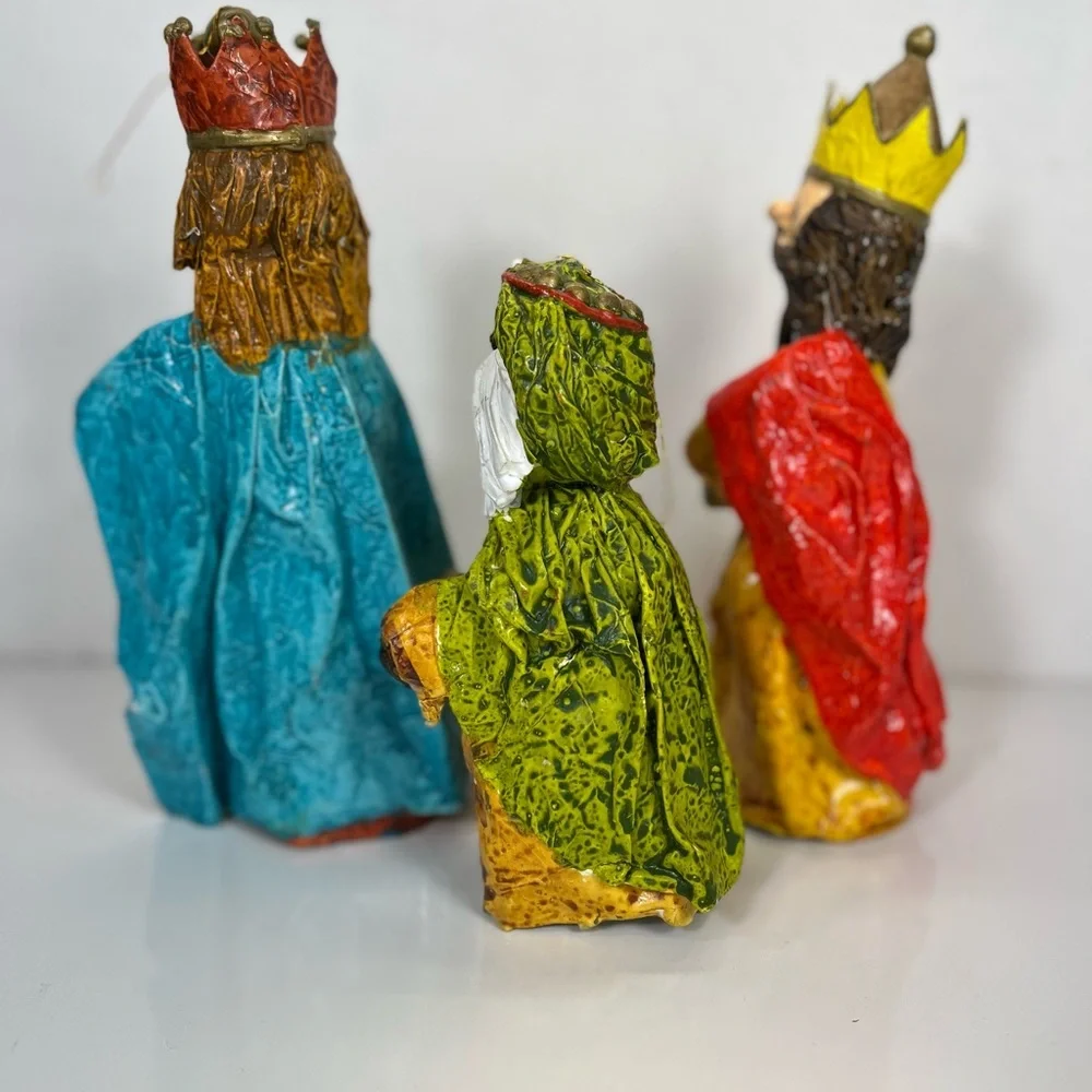 Vintage Paper Mache‎ Wisemen Wiseman Peoples Republic of China MCM Nativity
